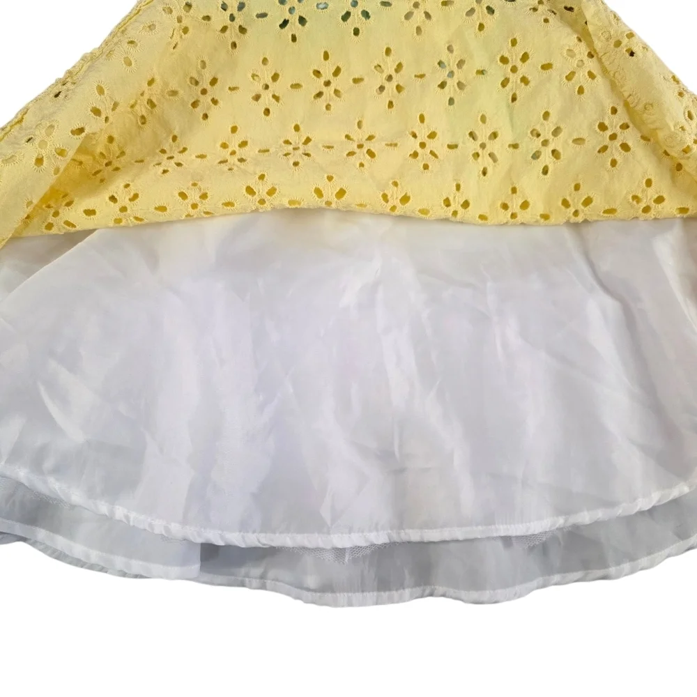 Blueberi Boulevard Girls Yellow Flower Eyelet Dress Size 2T Easter Party Spring
